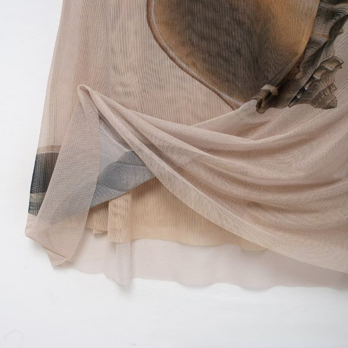 Beige Seashell Mesh Dress - Elegant French Design_CWDMD5797 for wholesale on Faire2