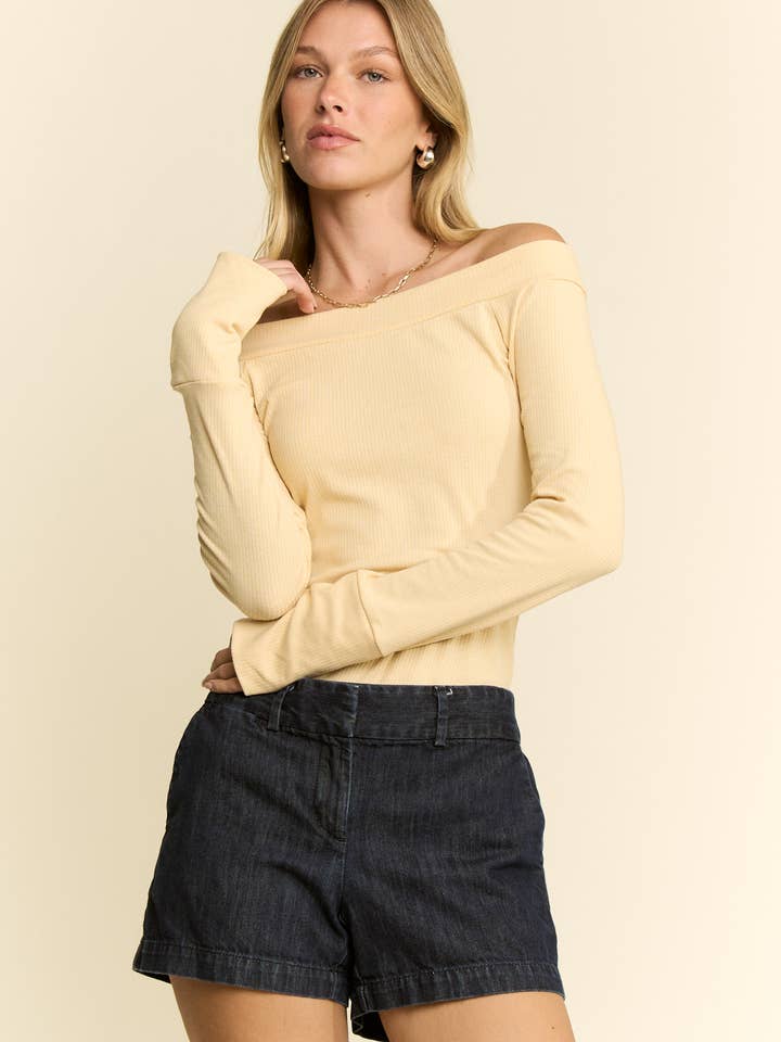 JADE BY JANE - Wholesale Knit Top - Women's - Solid Ribbed Off Shoulder Top16