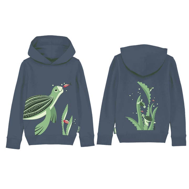 Adult hoodie, navy - Leatherback Turtle for wholesale by Coq En Pate