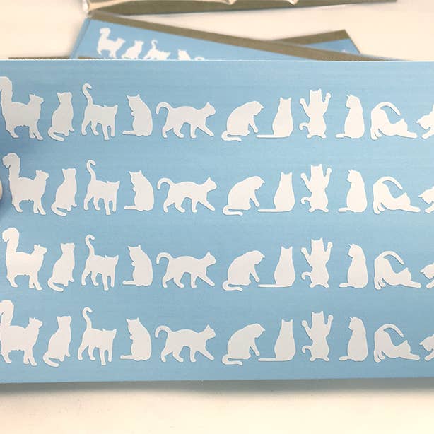Lille hvid kat klistermærker for engroshandel hos Jaycat Designs
