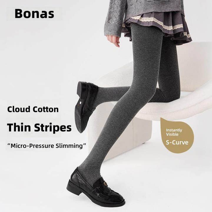 Collants doublés en polaire gris noir Baonasi pour femmes hiver pour la vente par MoodGold