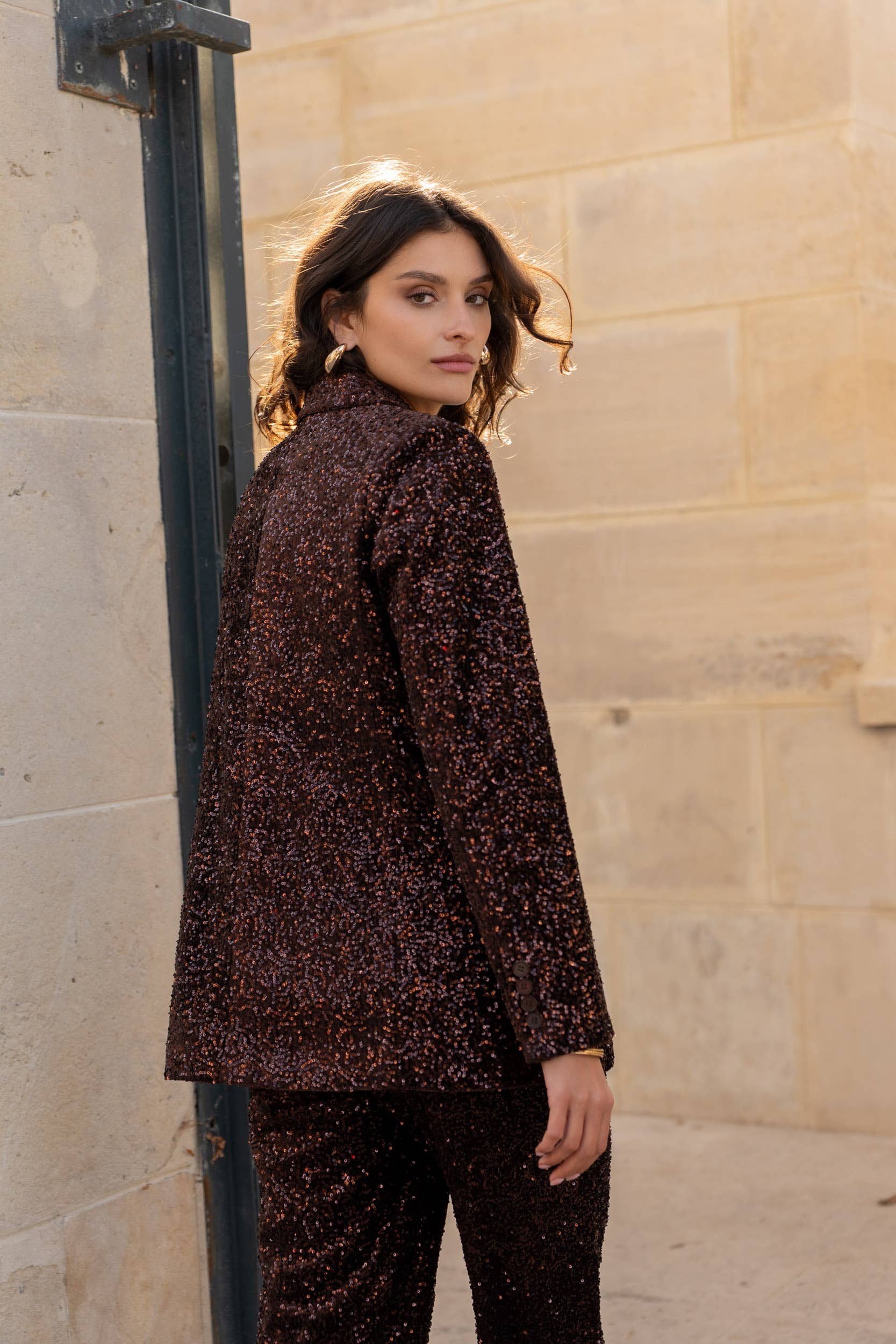 Attentif Paris - Wholesale Blazer - Women's - Straight-cut sequin blazer5