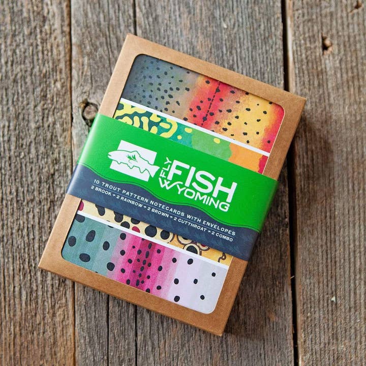 Trout Pattern Notecards for wholesale by Fly Fish Wyoming