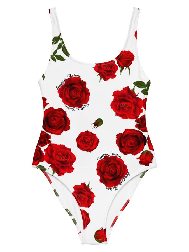 Maillot de Bain 1 Pièce PENELOPE Roses rouges 🌹 for wholesale by Léopoldine Chateau