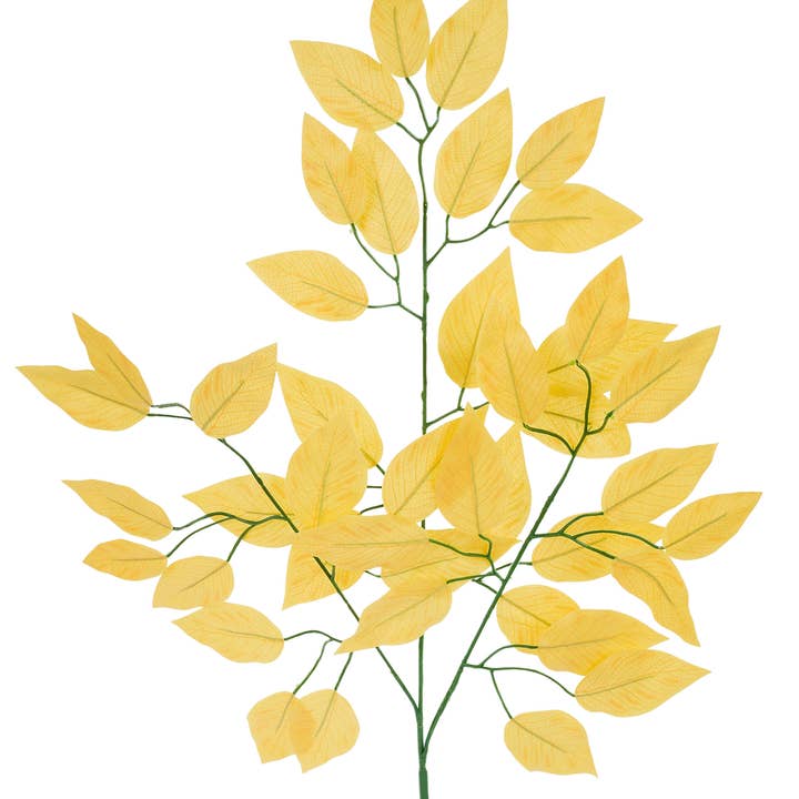 23"L Ficus Spray 12Pcs/Bdl, Soft Yellow FG633744 for wholesale by DecoExchange