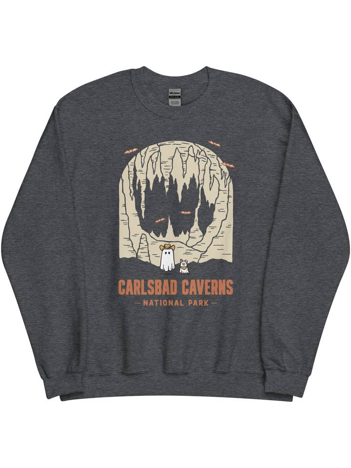 Carlsbad Caverns Spooky National Park Unisex Sweatshirt | CHARCOAL for wholesale by ChasingAMoment