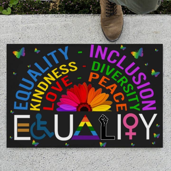 OneStopSapphireShop - Wholesale Door Mat - Equality Inclusion Kindness Diversity Love Peace Equality