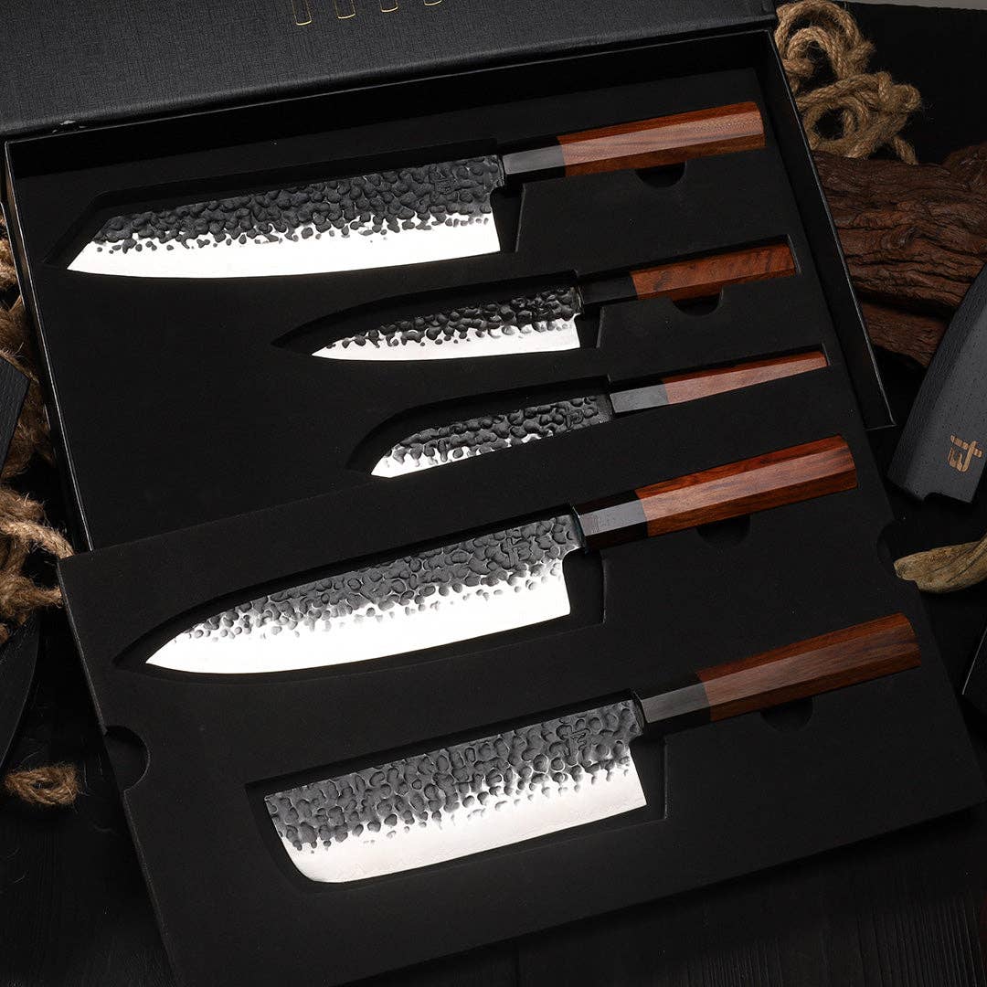Forged Blade - Vendita all'ingrosso Set di coltelli - Hanzo - Set di coltelli da cucina San Mai da 5 pezzi7