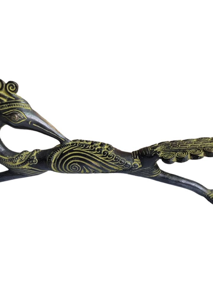 M912 Støbt Bronze Lang Stiliseret Peacock Håndtag/Træk for engroshandel hos Evergreen Guardian Imports