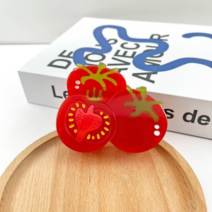 TheDivaSoap - Wholesale Hair clip – Women’s - Three Tomato Claw Clip, Fruit Hair Clip2