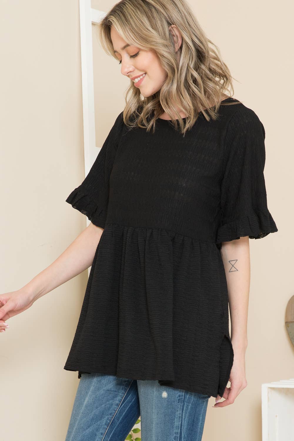 Orange Farm Clothing - Vendita all'ingrosso Tunica - Donna - Top Tunica Testurizzato4