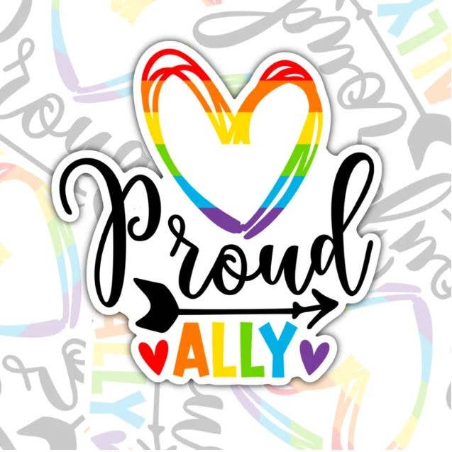 Valajo Designs - Wholesale Sticker - Proud Ally, Waterproof Sticker, PRIDE Water Bottle Sticker0