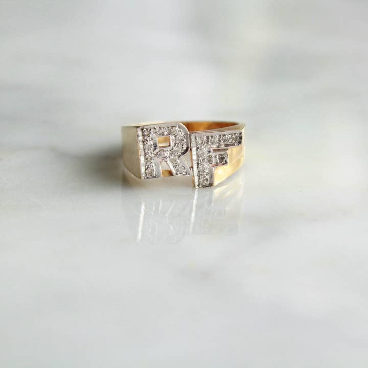 Men's initial Ring for wholesale by Kimiya Designs