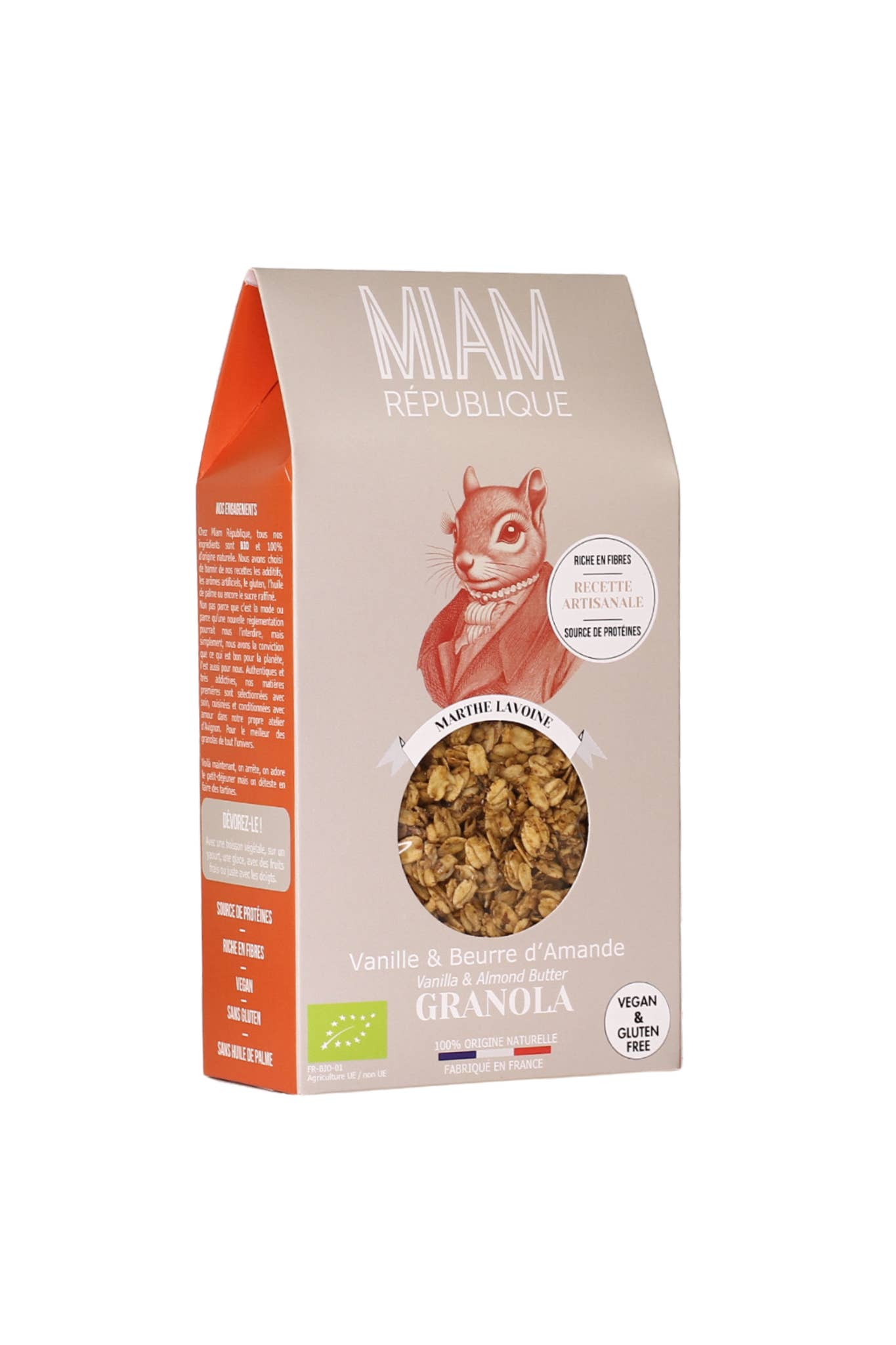 MIAM REPUBLIQUE - Wholesale Granola - Bourbon Vanilla & Almond Butter Granola – 350g Crunchy Mues