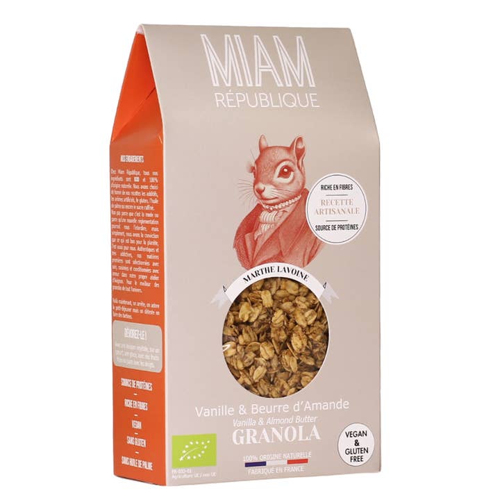 MIAM REPUBLIQUE - Wholesale Granola - Bourbon Vanilla & Almond Butter Granola – 350g Crunchy Mues0