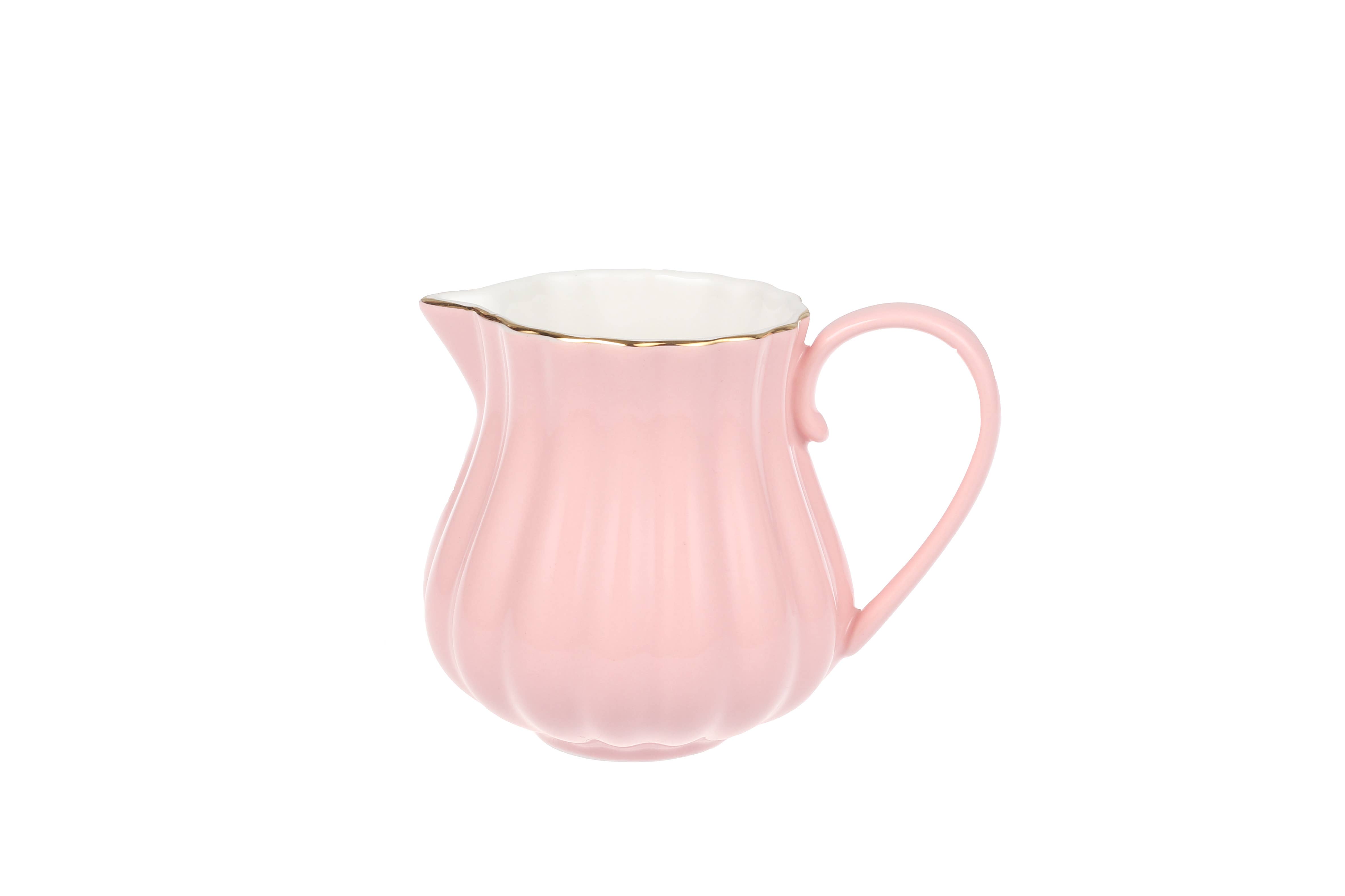 Isabelle Rose - Wholesale Creamer - Royal Rose creamer pink with gold rim 200 ml Isabelle Rose1
