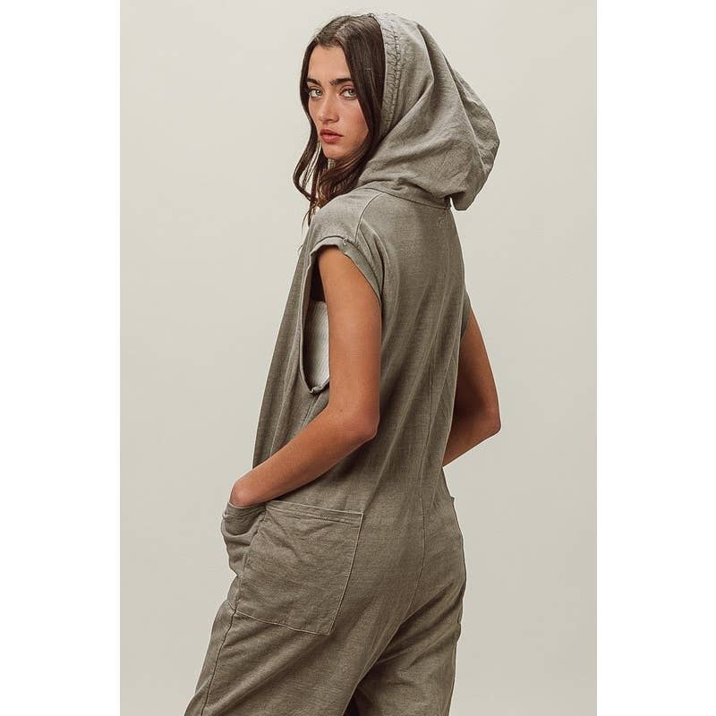 VINTAGE TAUPE FRENCH TERRY JUMPSUIT for wholesale on Faire3