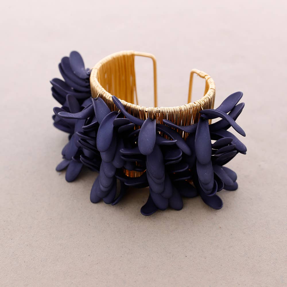 Sonata – wholesale Vävt/flätat armband – Justerbart armband med metallblad8