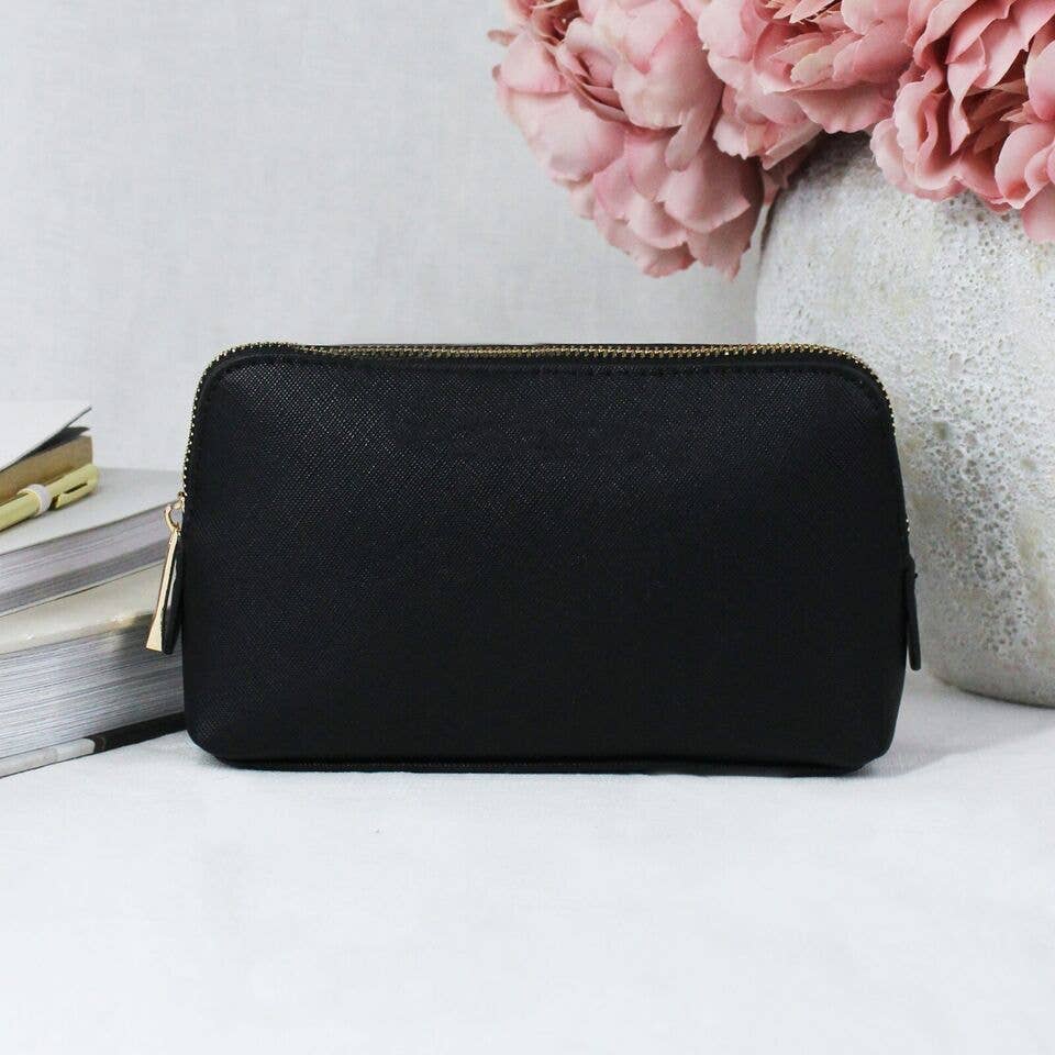 eBuyGB Craft Blanks – wholesale Make-up/cosmetic bag – Medium Saffiano Fine PU Leather Zipped Cosmetic Makeup Bag9