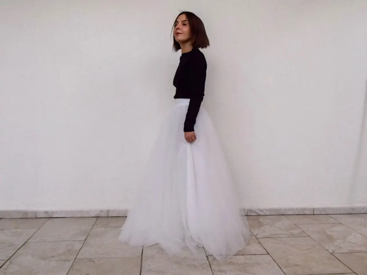 Modayladans - Wholesale Skirt - Women's - Long Voluminous Tulle Tutu Wedding Floor Length High5