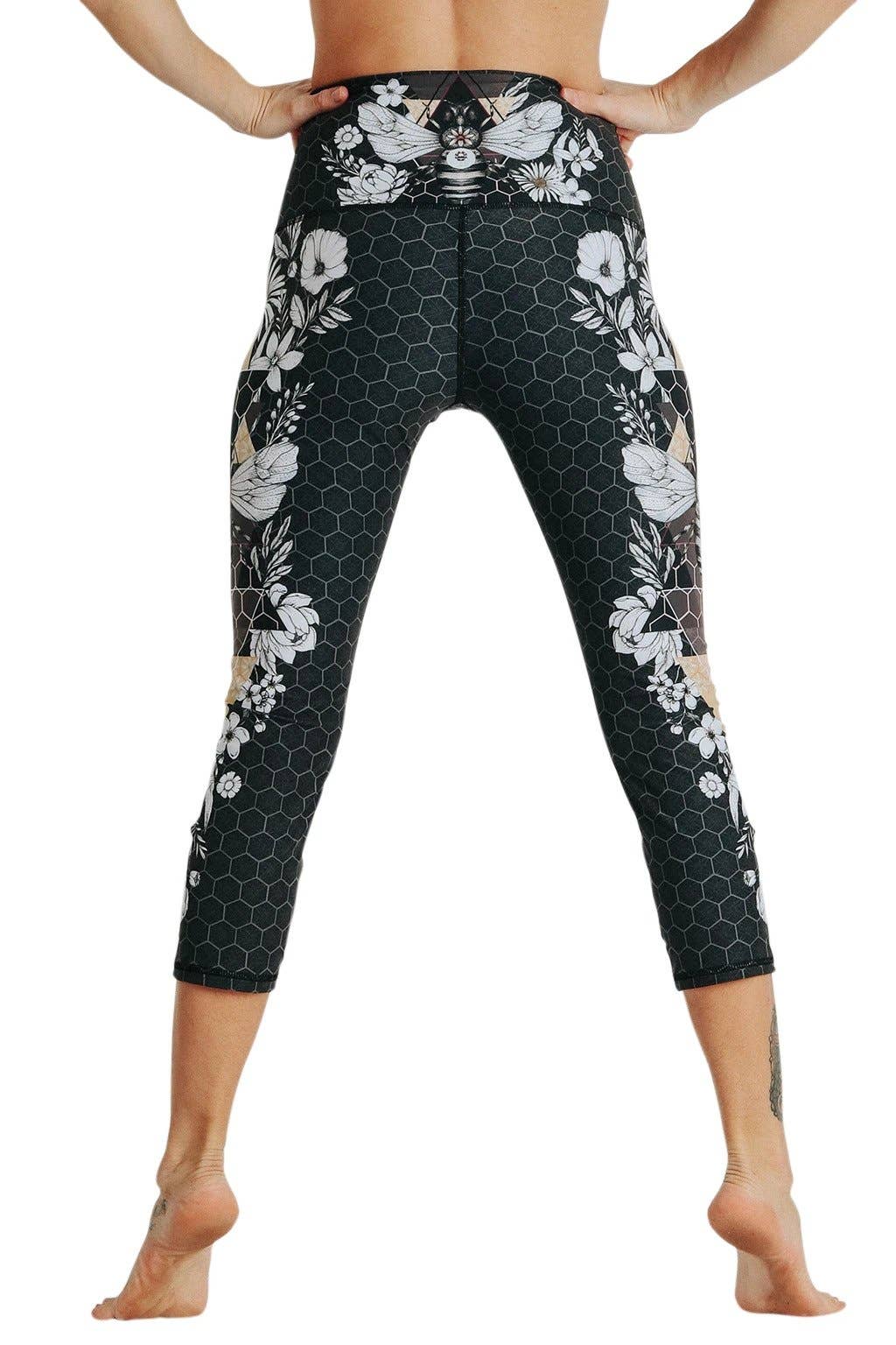 Yoga Democracy – wholesale Athletic/lounge leggings – Women's – Blackout Beeloved Printed Yoga Crops2