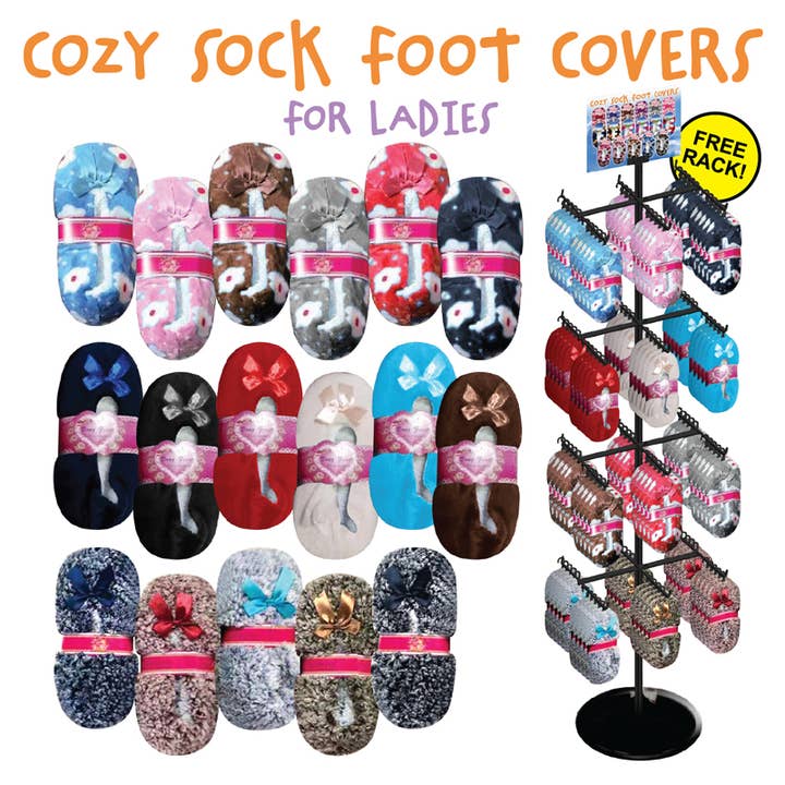 Deluxe Import Trading - Wholesale Socks - Women's - 144pc Ladies Cozy Slipper Sock Display