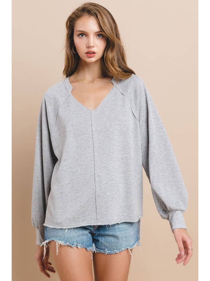 Ces Femme USA - Wholesale Sweatshirt - Women's - Knit Solid French Terry Sweatshirt / TLU13335SA