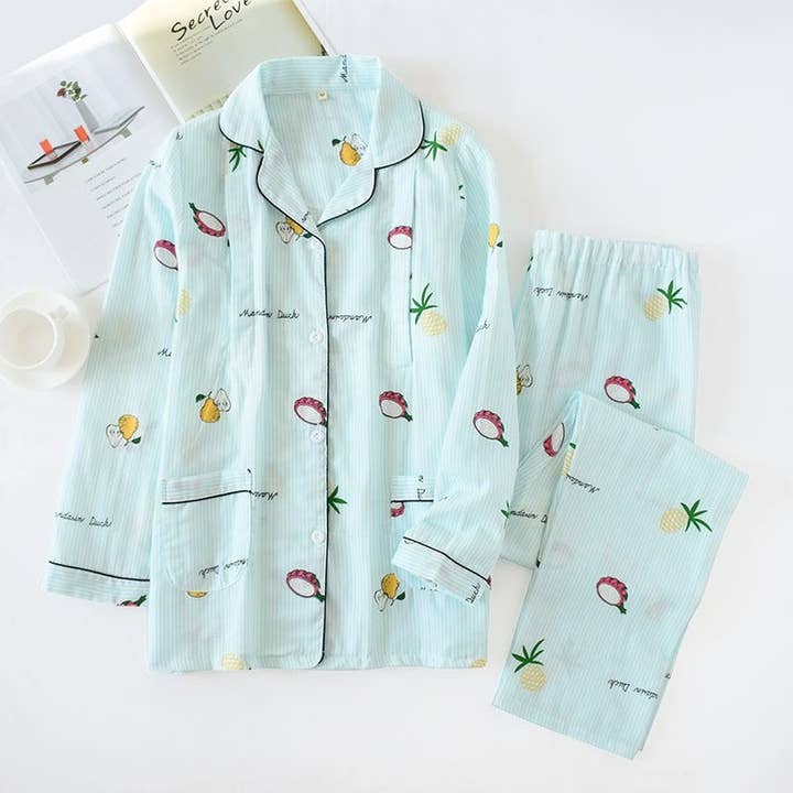 ShieldChic - Wholesale Sleepwear Set - Women's - Printed Long Sleeve Pajama Set1