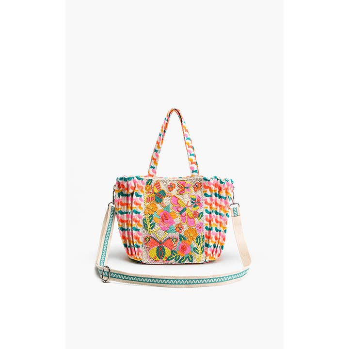 America & Beyond - Wholesale Tote Bag - Women's - Rainbow Wings Floral Tote