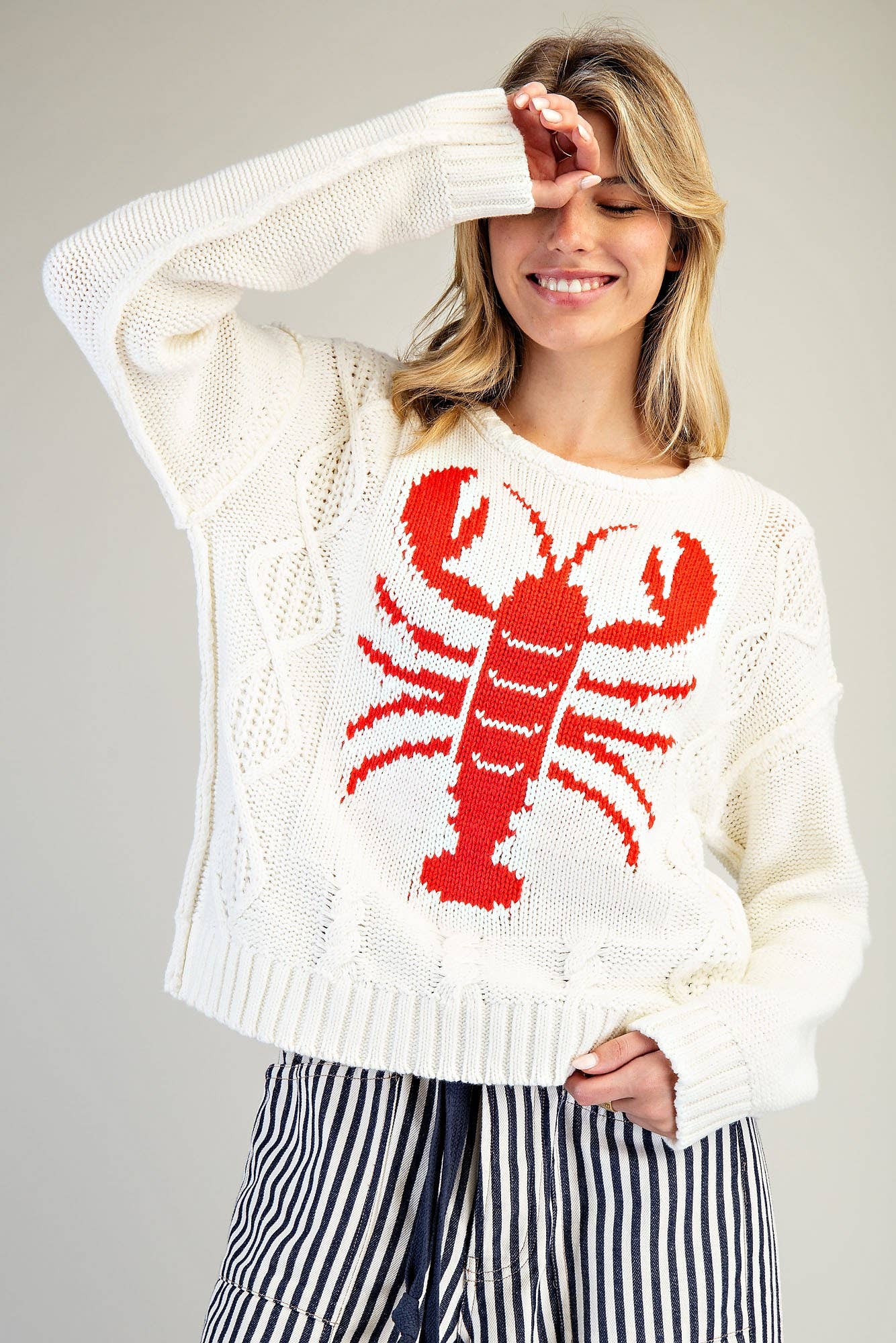 VAINILLA PL9733 - JERSEY DE PUNTO TRENZADO LANGOSTA de venta al por mayor en Faire4