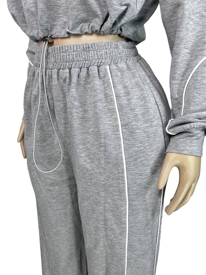 MB Fashion Wholesale - Wholesale Lounge Set - Women's - MB FASHION Half-Zip Relaxed Fit Lounge Set 50519