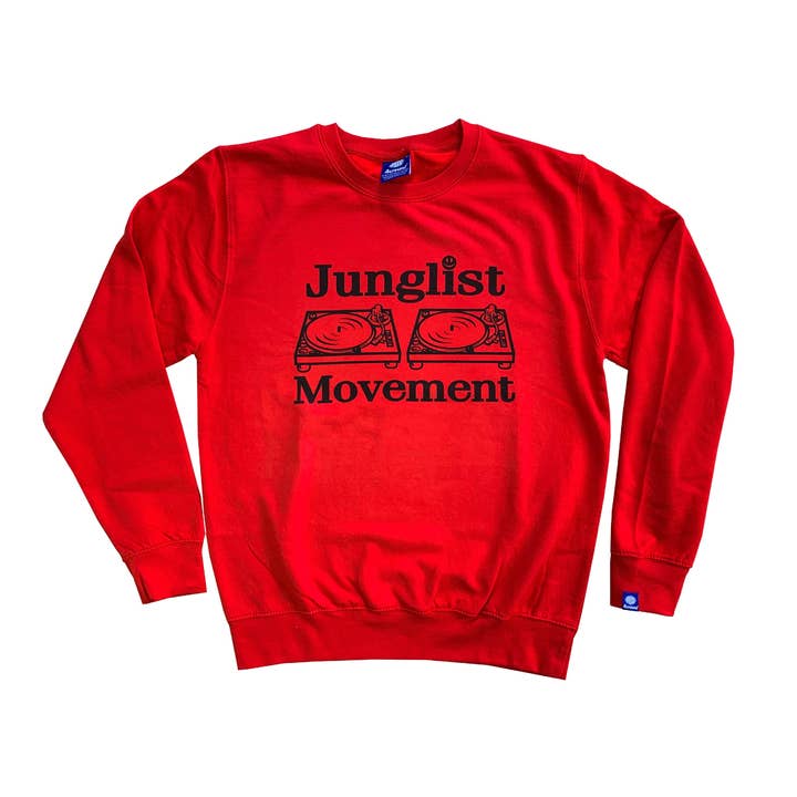 Mouvement Junglist - Sweatshirt épais rouge et noir pour la vente par Aerosoul Limited