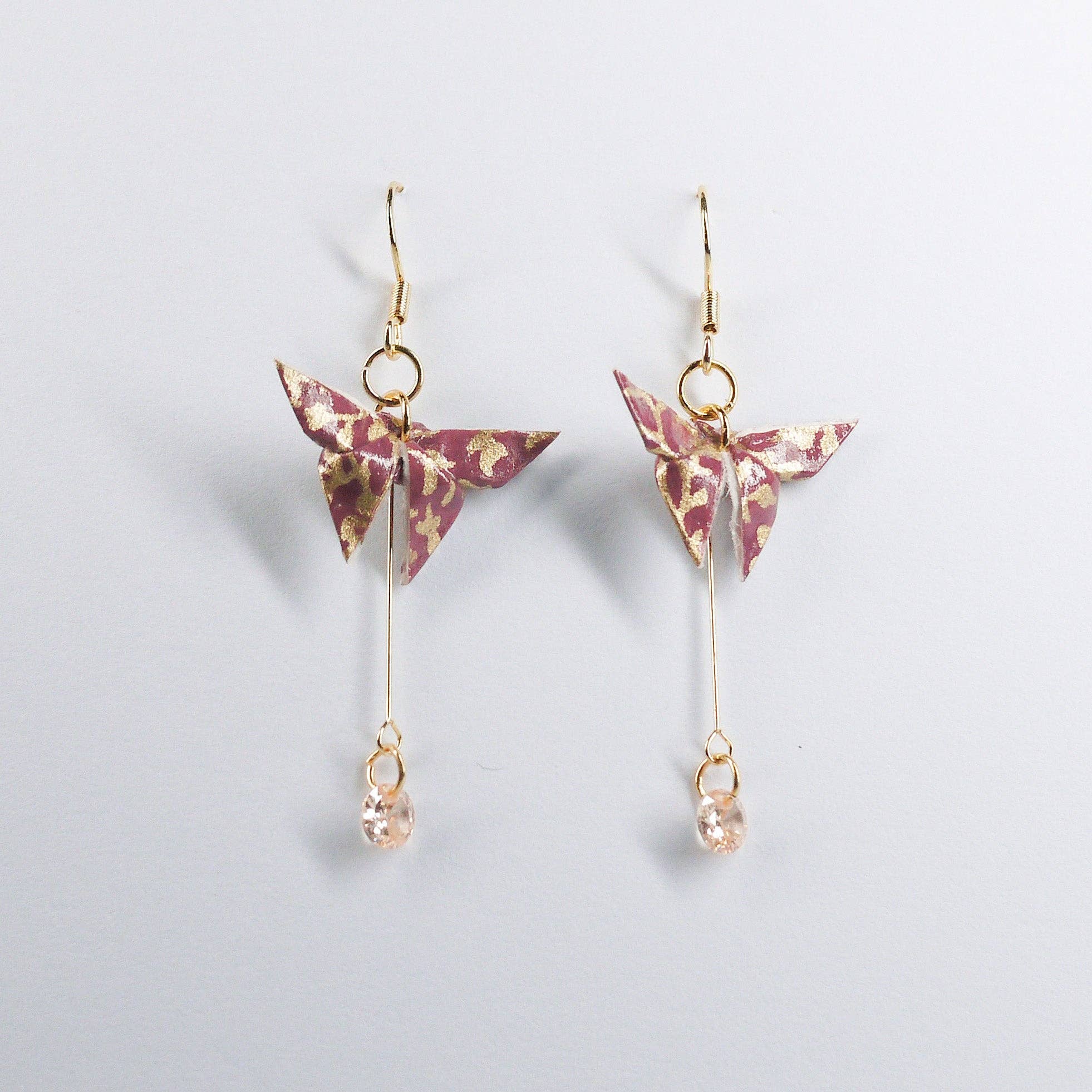 Kamyi.Art Origami Designs - Wholesale Dangle Earrings - Butterfly and Crystal Drop Earrings6