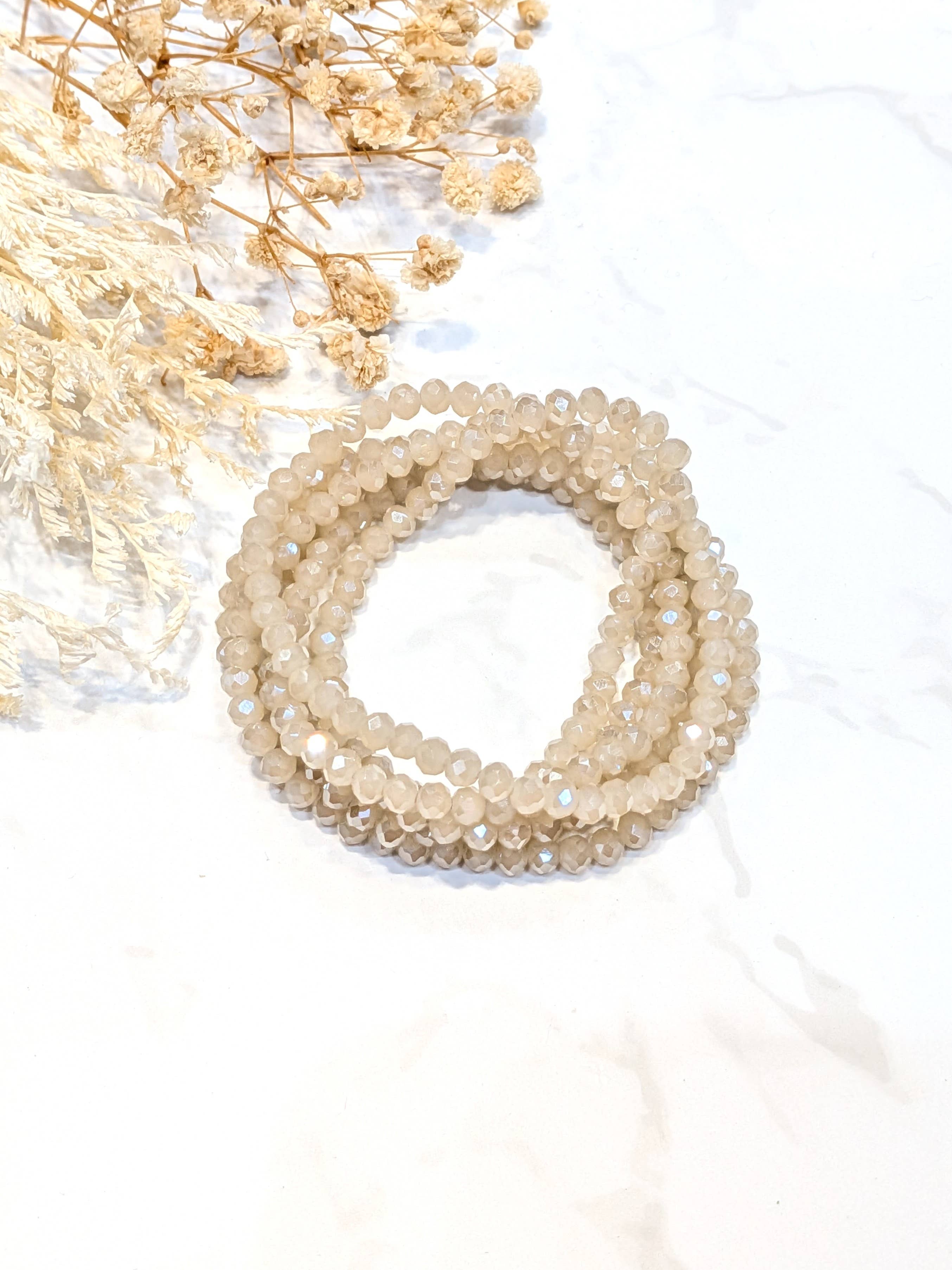 LOLO & YAYA - Vente Bracelets maillon et chaîne - Bracelet élastique Crystal opaque multi tours3