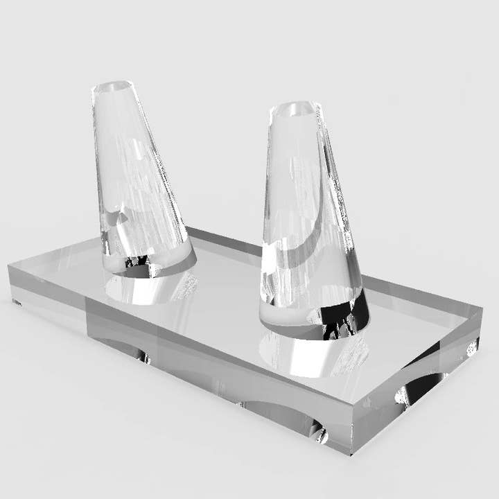 FIXTUREDISPLAYS - Wholesale Jewelry Stand & Display - Clear Acrylic Plexiglass Ring Stand Countertop Display 11620 23