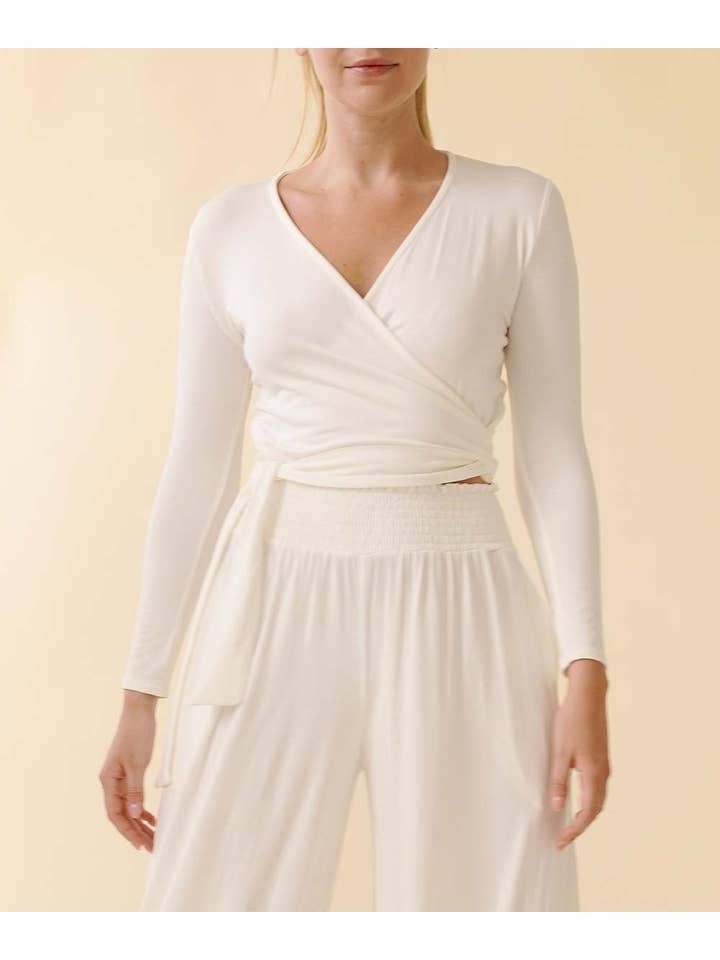Studio Ko Clothing - Wholesale Knit Top - Women's - Bamboo Wrap Crop Top