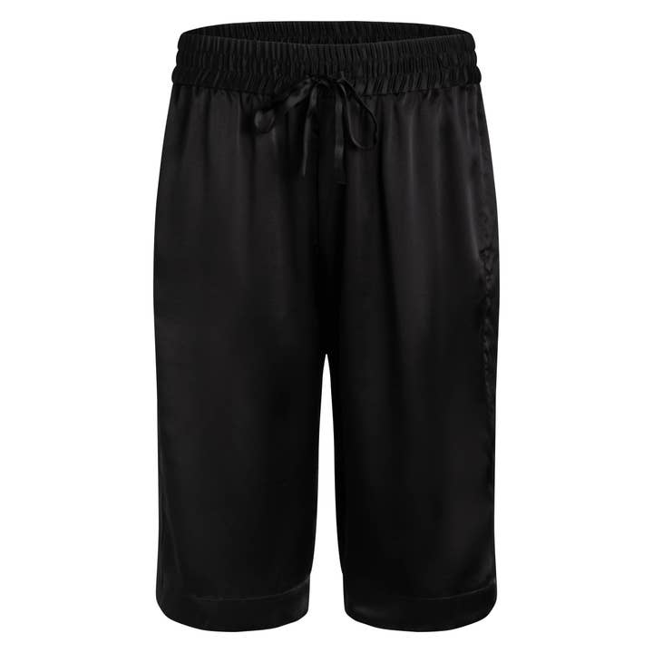 bermuda en soie style smoking Lola en noir pour la vente par je mérite, i deserve