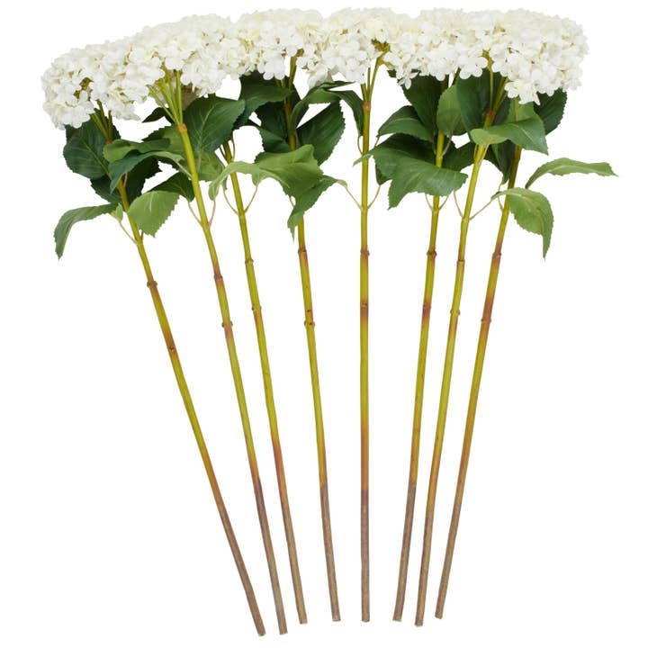 Traditional White Faux Foliage Flower Stem Set for wholesale by Deco Marché