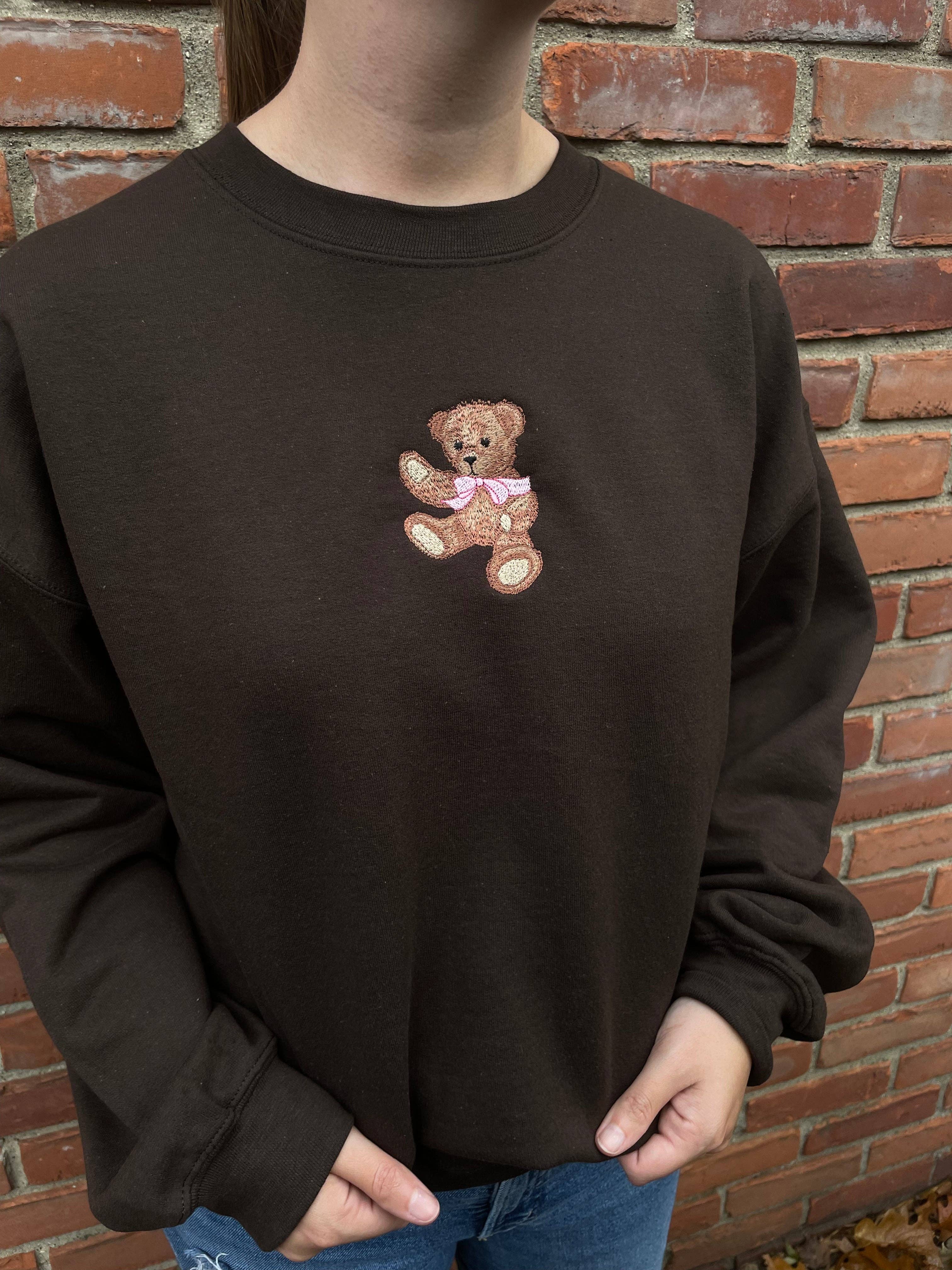 Molly Louise Shop – Großhandel Sweatshirt – Damen – Besticktes Sweatshirt mit Teddybär-Motiv7