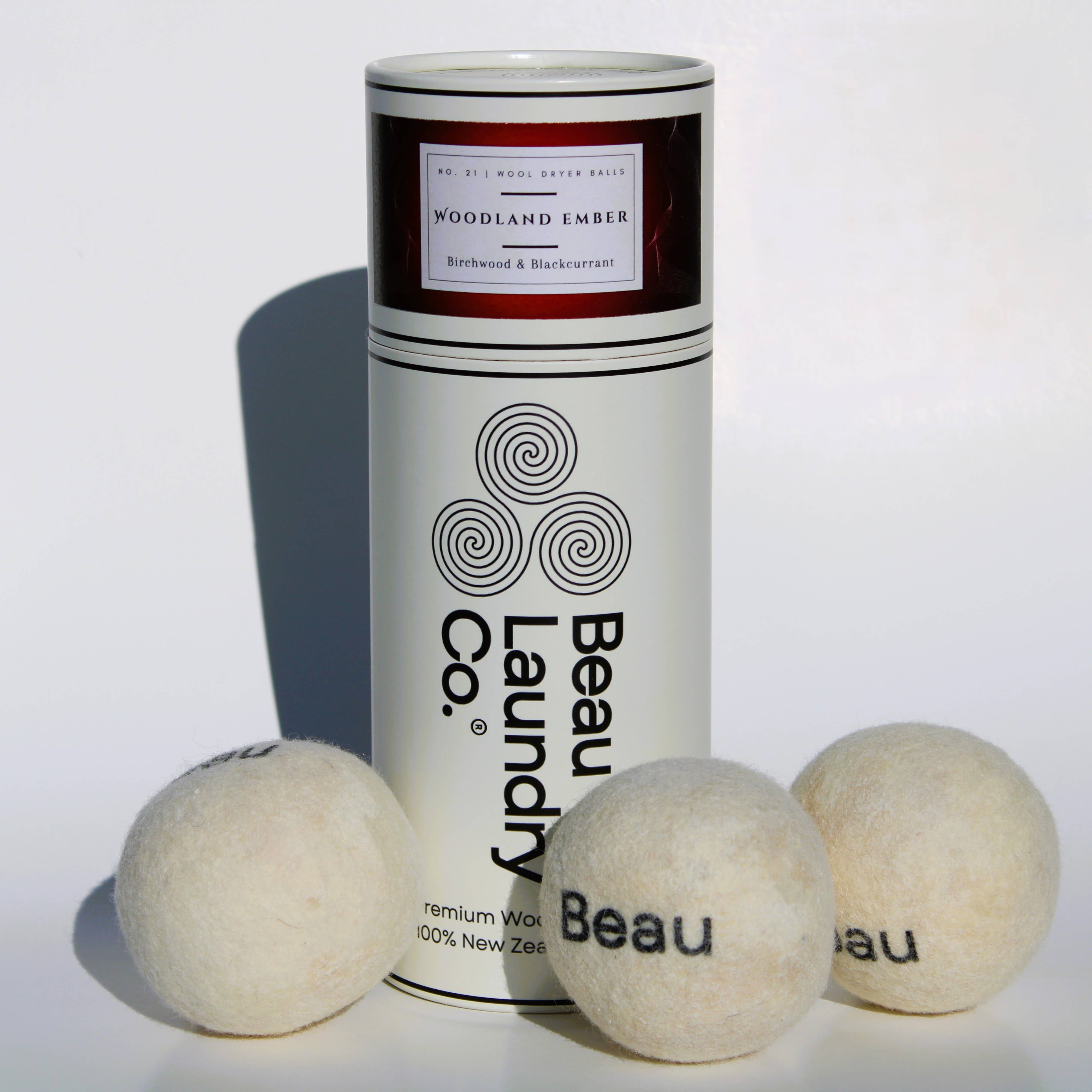 Beau Laundry Co. - Wholesale Dryer Balls - Woodland Ember Scented & Softening Wool Dryer Balls2