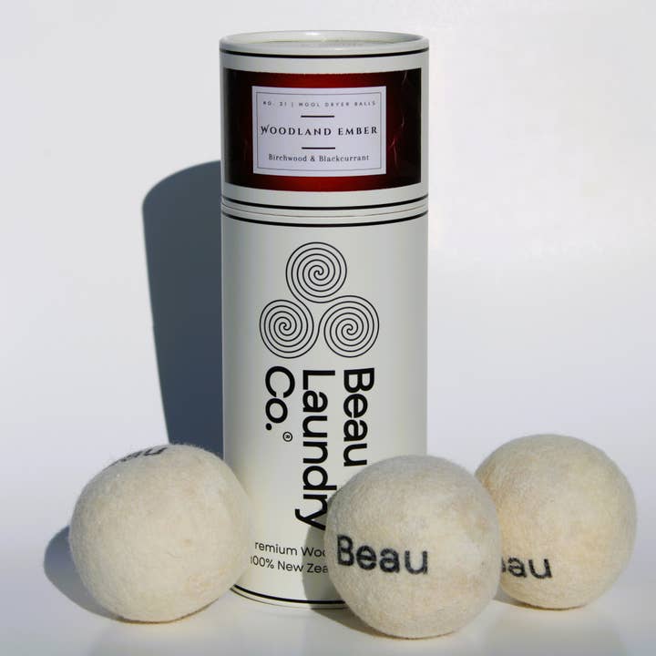 Beau Laundry Co. - Wholesale Dryer Balls - Woodland Ember Scented & Softening Wool Dryer Balls2