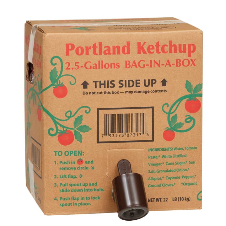 Bulk Portland Organic Ketchup 2.5 GAL Bag-n-Box for wholesale by Portlandia Foods
