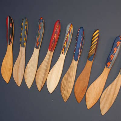 Alder Butter Knife with Colorful Mosaic Handle for wholesale by Talla Imports