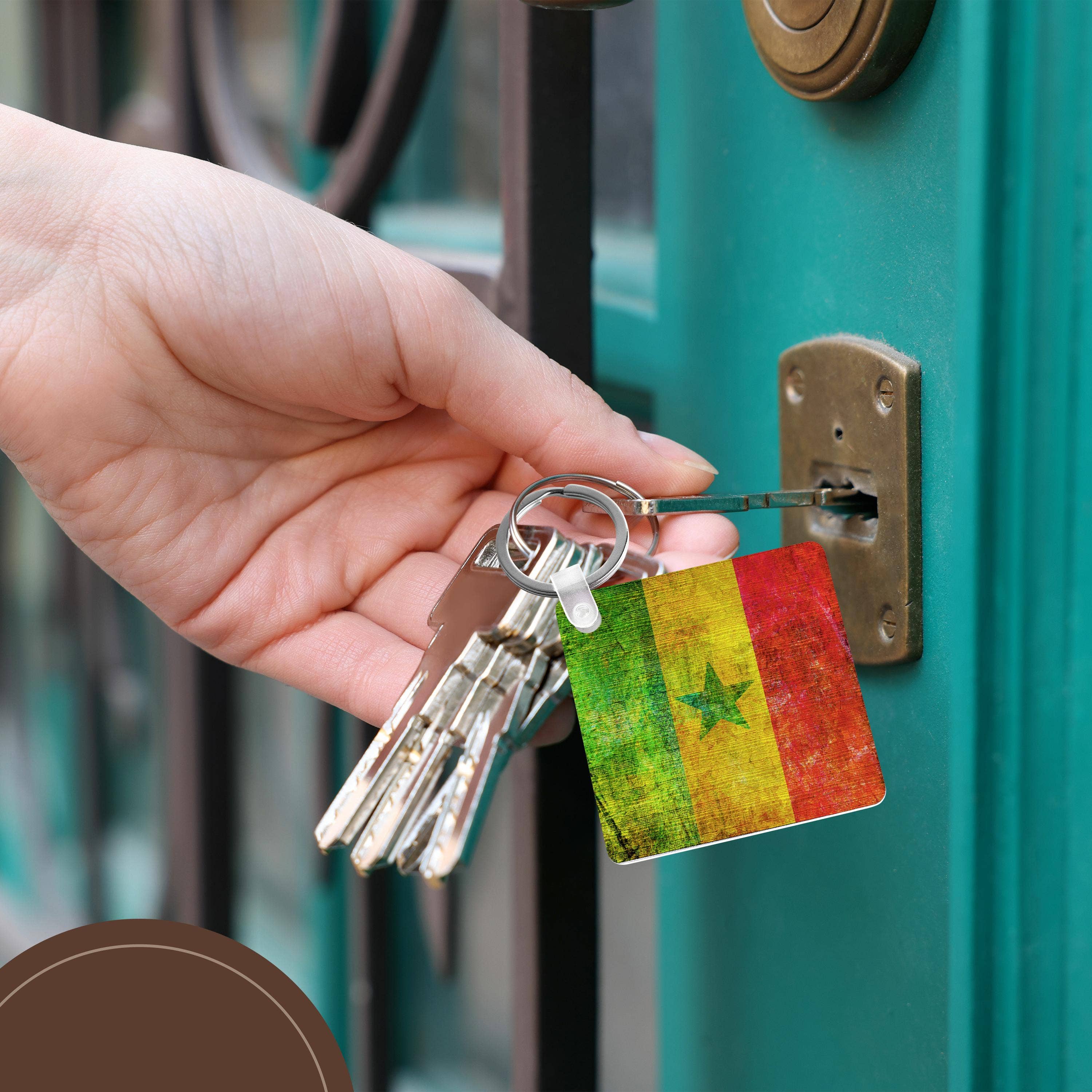 3dRose - Wholesale Keychain - Unisex - 3dRose, Distressed Style Grunge Flag Of Senegal, Key Chain5