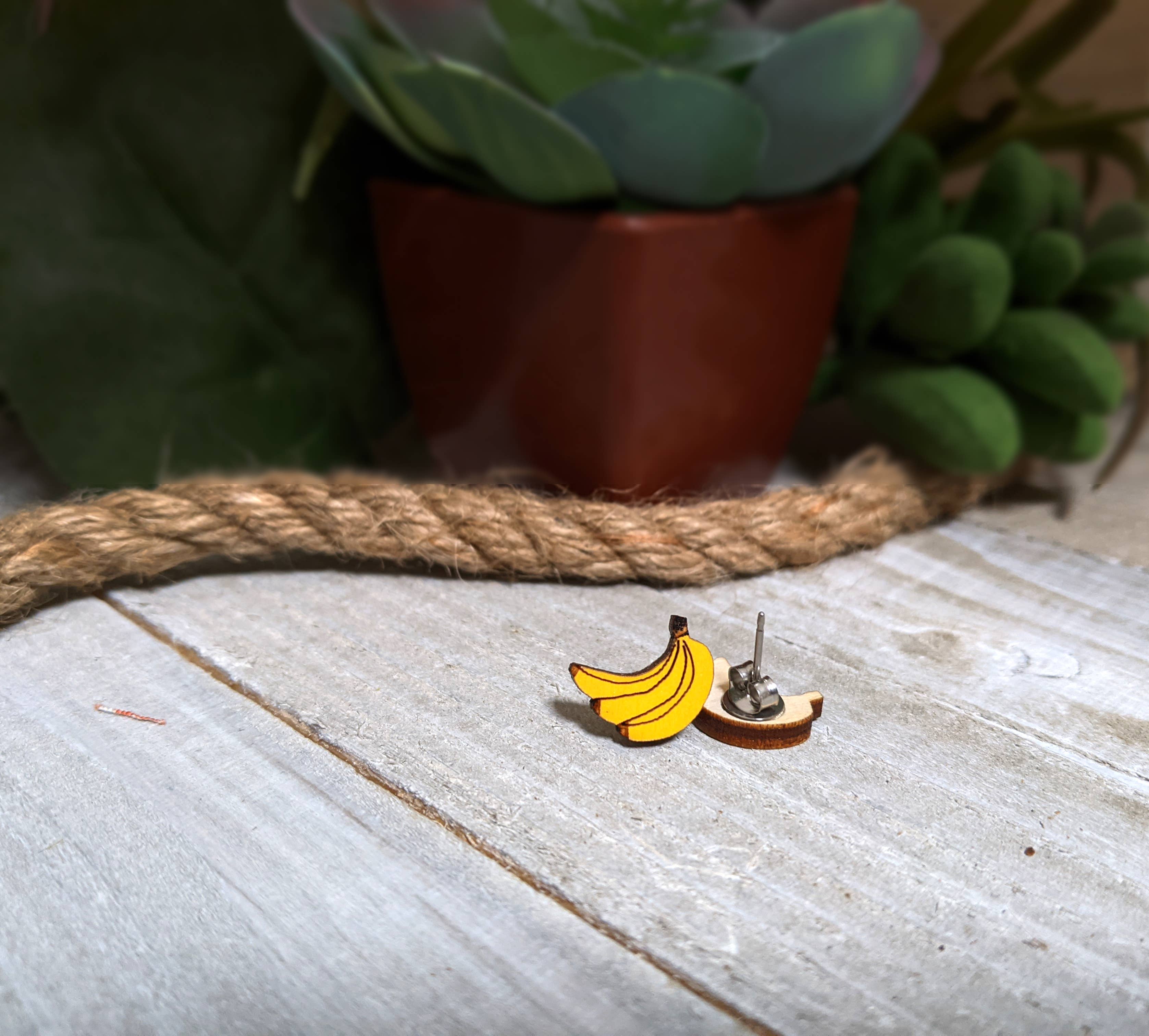 Unpossible Cuts - Wholesale Stud/Post Earrings - Banana Food Earrings2