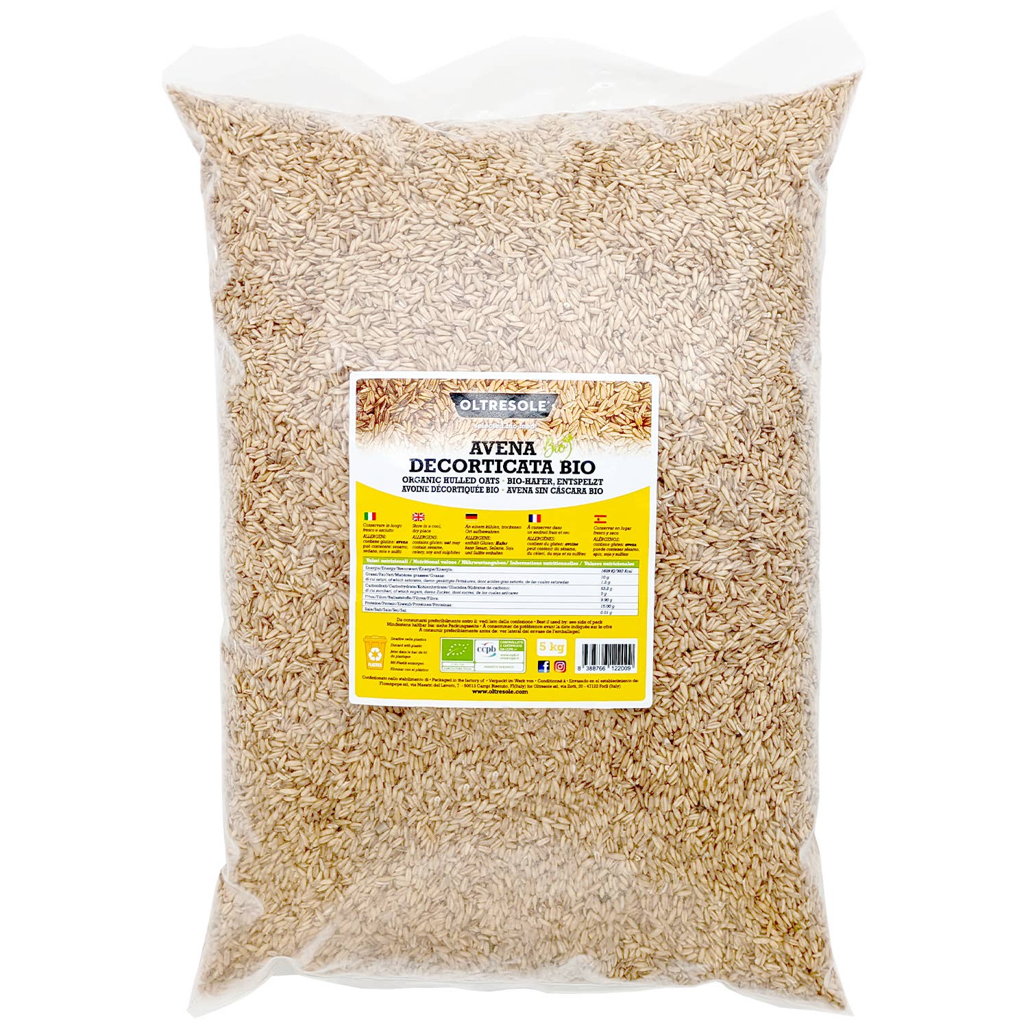 Oltresole - Wholesale Oats - ORGANIC HULLED OATS 5 Kg0