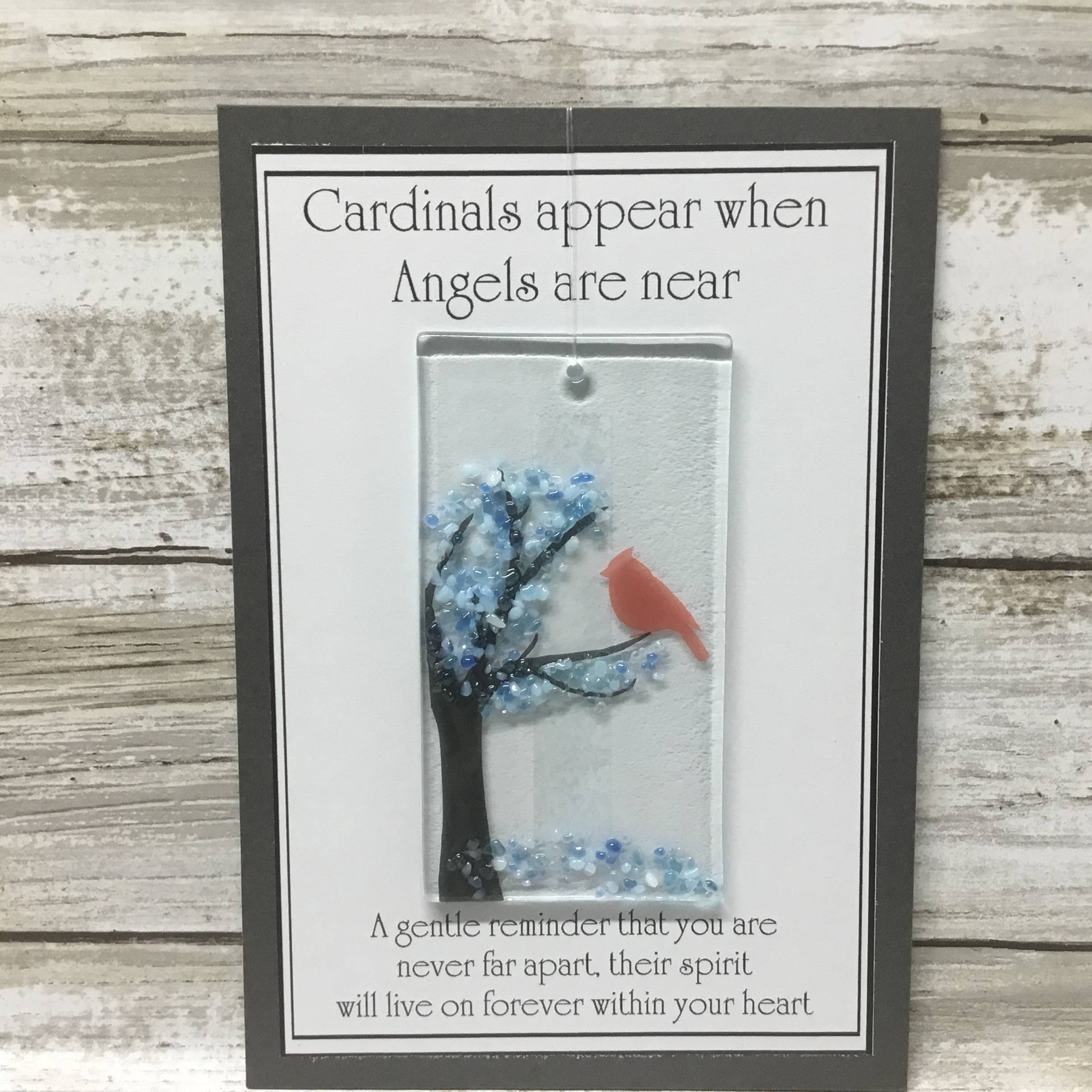 Glimmer Glass Gifts - Vente Carte de vœux classique - Carte de vœux Cardinals Appear/capteur de soleil amovible3