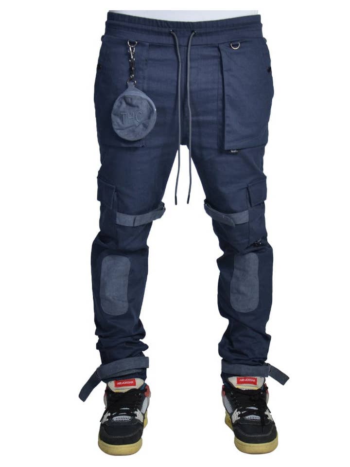 Oxford Navy New Sphere Pouch Strap Cargo Pants Joggers for wholesale on Faire