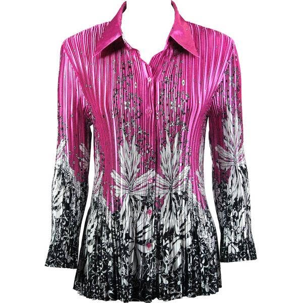 The Magic Scarf Company - Wholesale Button Down Shirt - Women's - 1148 - Satin Mini Pleats Blouses32