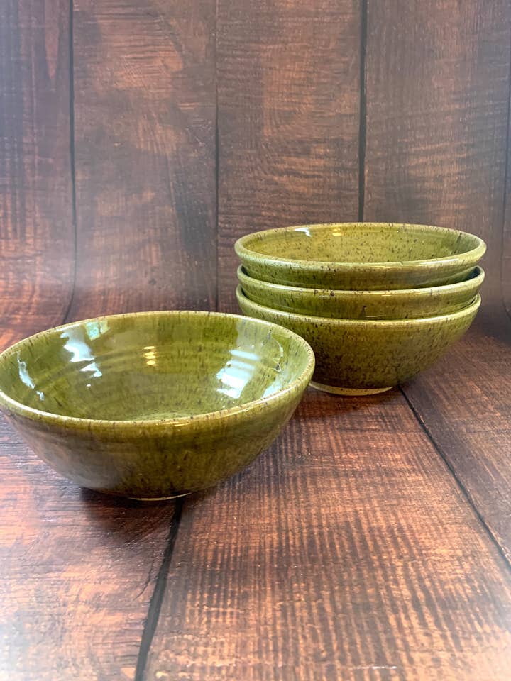 Handmade Side Bowl, Spearmint for wholesale by Katie Piro Pottery